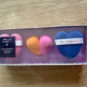 RARE Roller Rabbit Heart Makeup Sponge Trio - Blue, Pink, Orange
